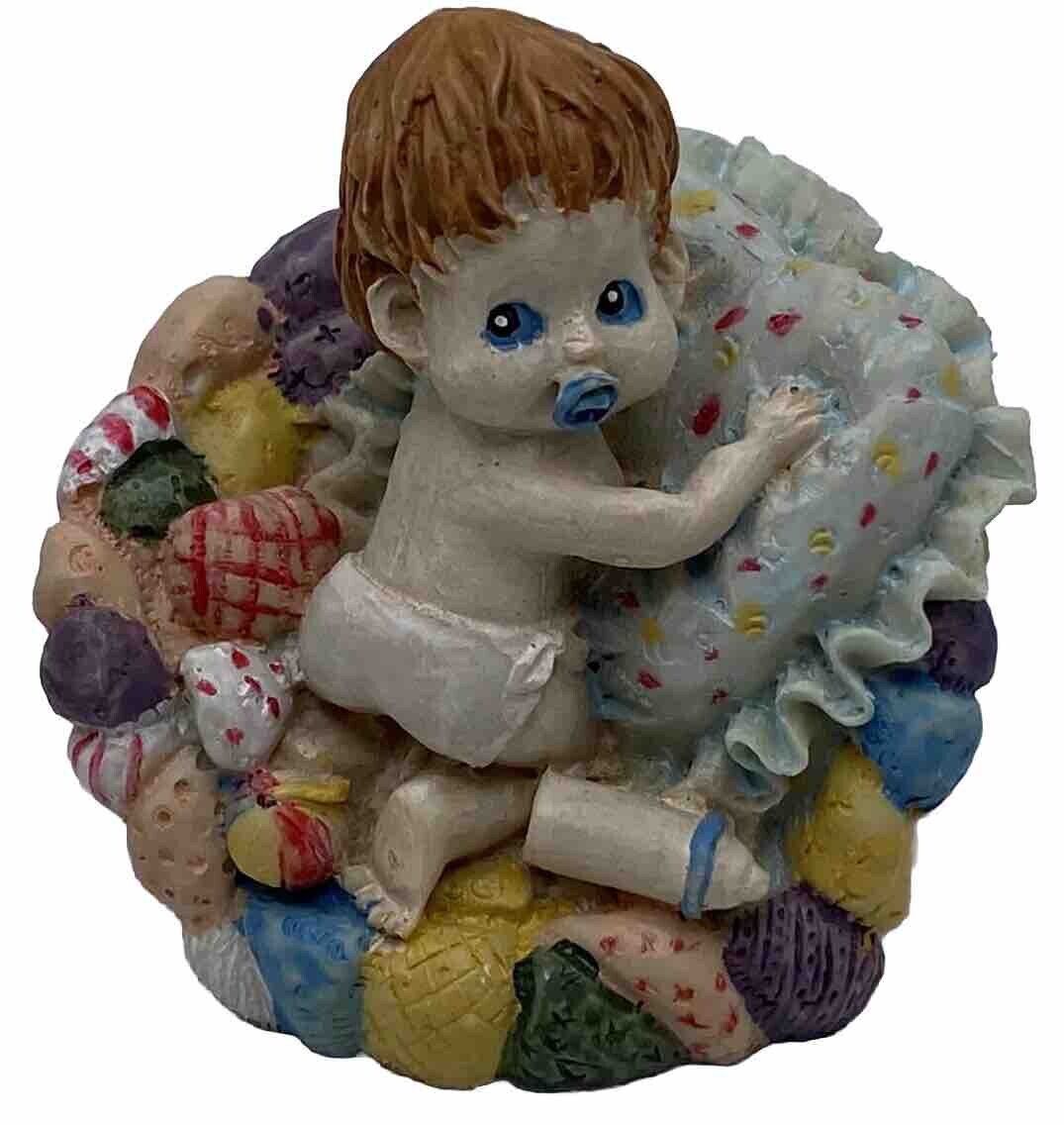 Ceramic Figurine Pair VTG Cherub Babies Nursery Decor