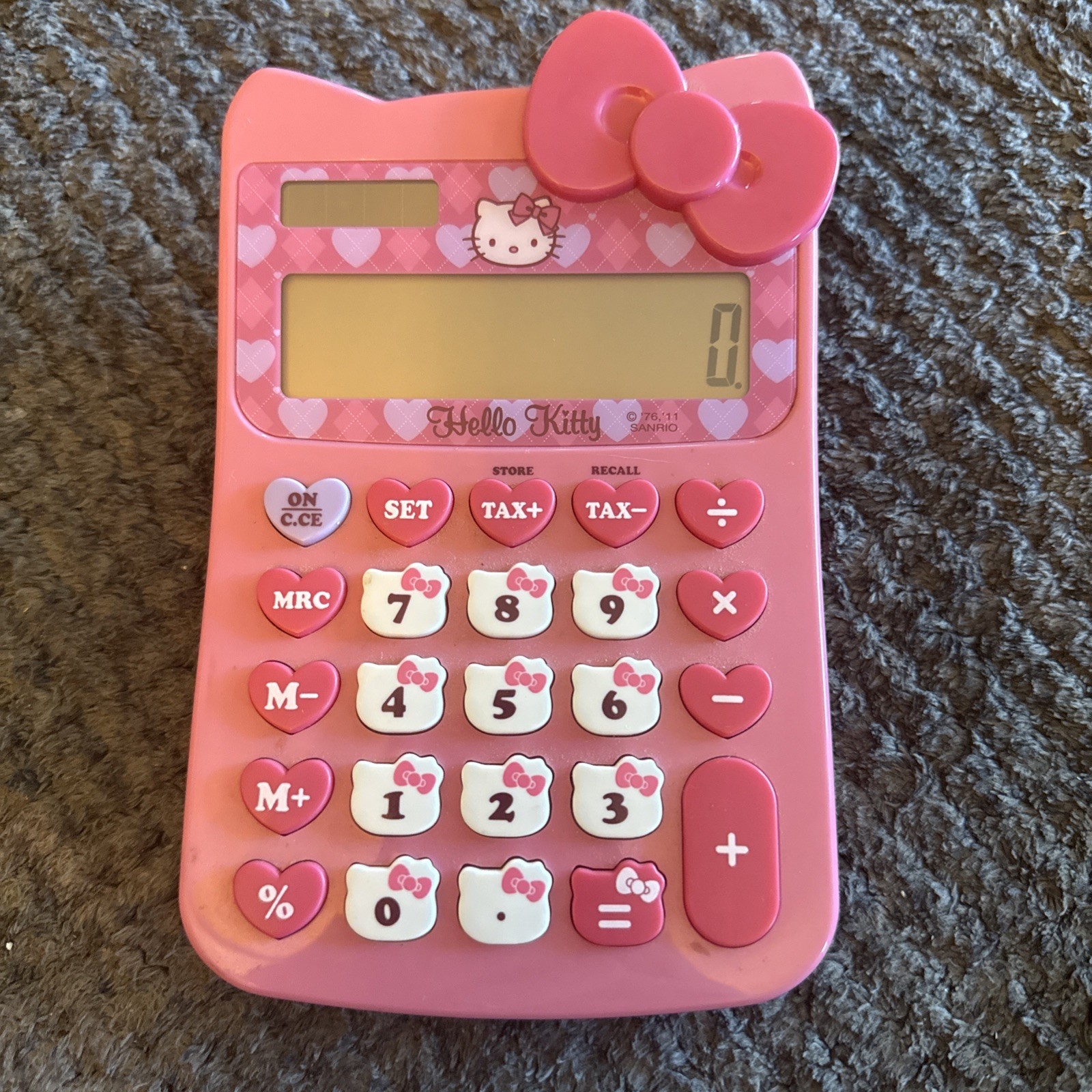 Sanrio Original Hello Kitty Solar Pink Calculator 7\ Sanrio Original Hello Kitty Solar Pink Calculator 7\