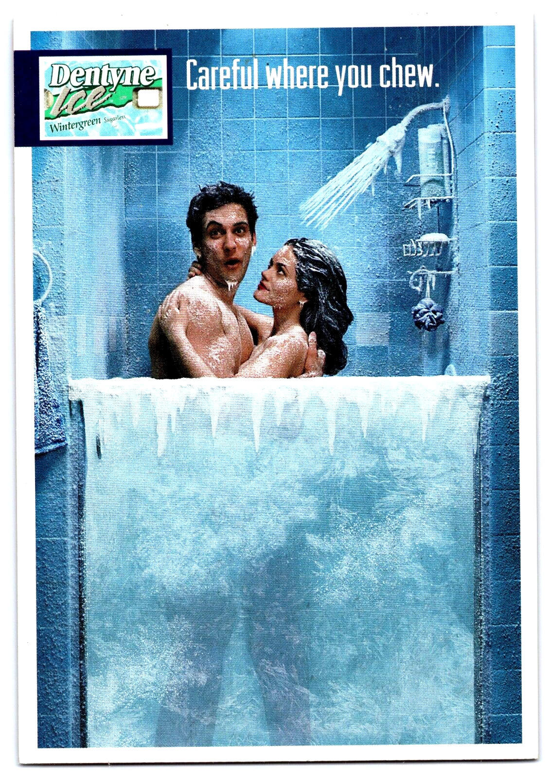 Dentyne Ice, Nothing\'s Colder Than Ice, HotStamp (2000) Vtg Postcard