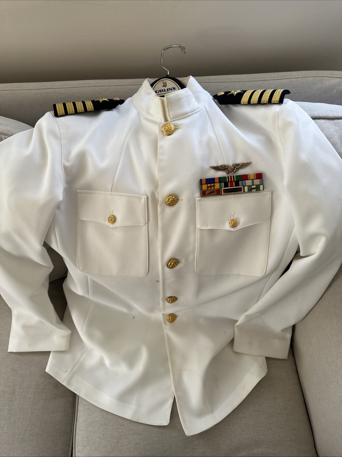 US Navy Pilots Dress White Jacket Maverick TOP GUN COSTUME  42Xl with 37Xl pants