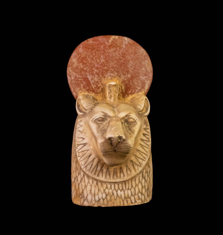Ancient Egyptian Rare Hand-Carved Goddess Sekhmet Head Deity Statue Figurine BC