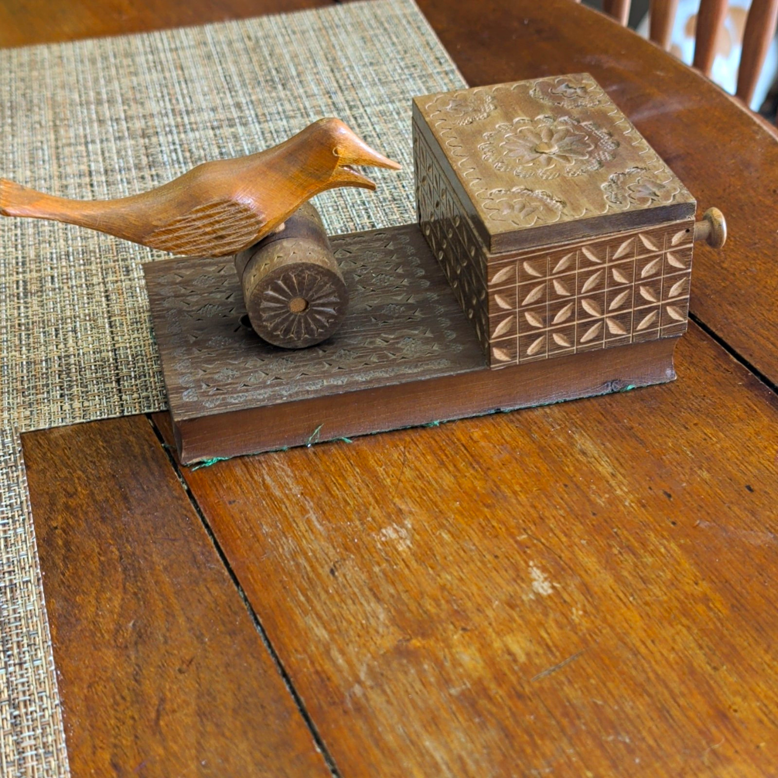 Vintage Carved cigarette dispenser 