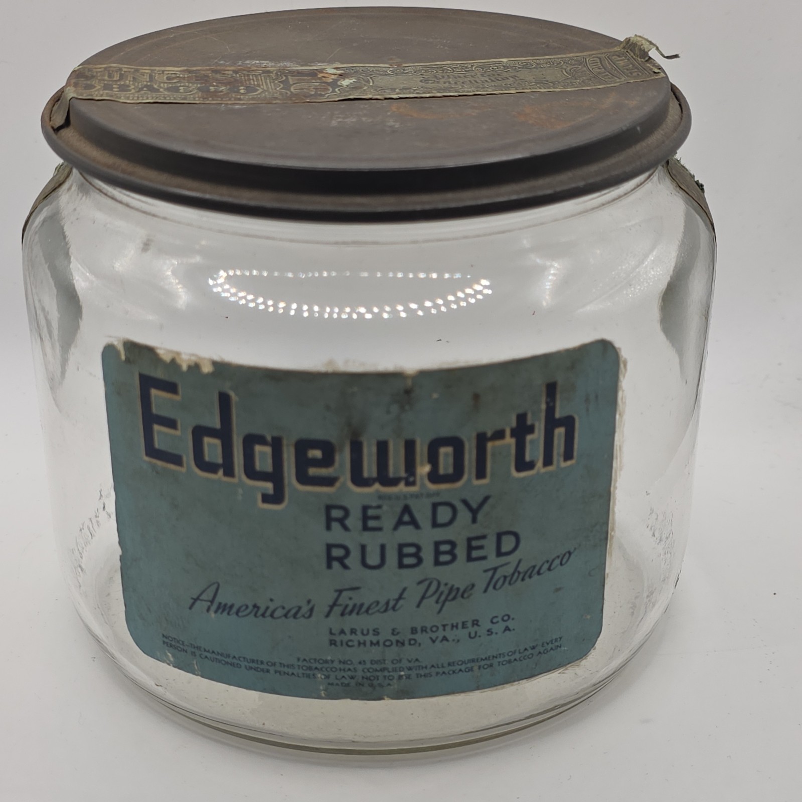 Vintage 1926 EDGEWORTH TOBACCO JAR