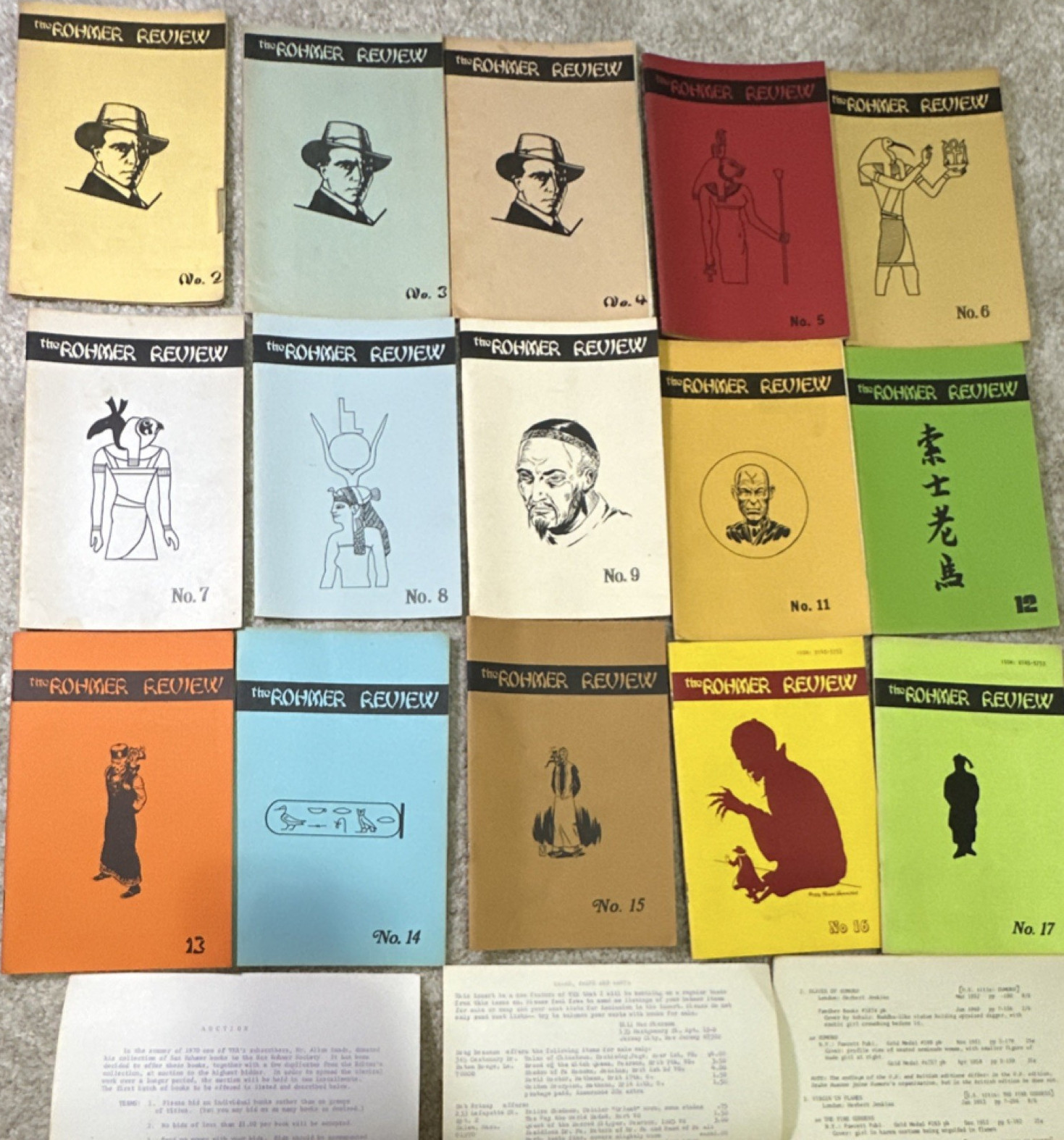 The Rohmer Review Lot Issues 2-17 Partial Run w/ Inserts Pulp Fu Manchu