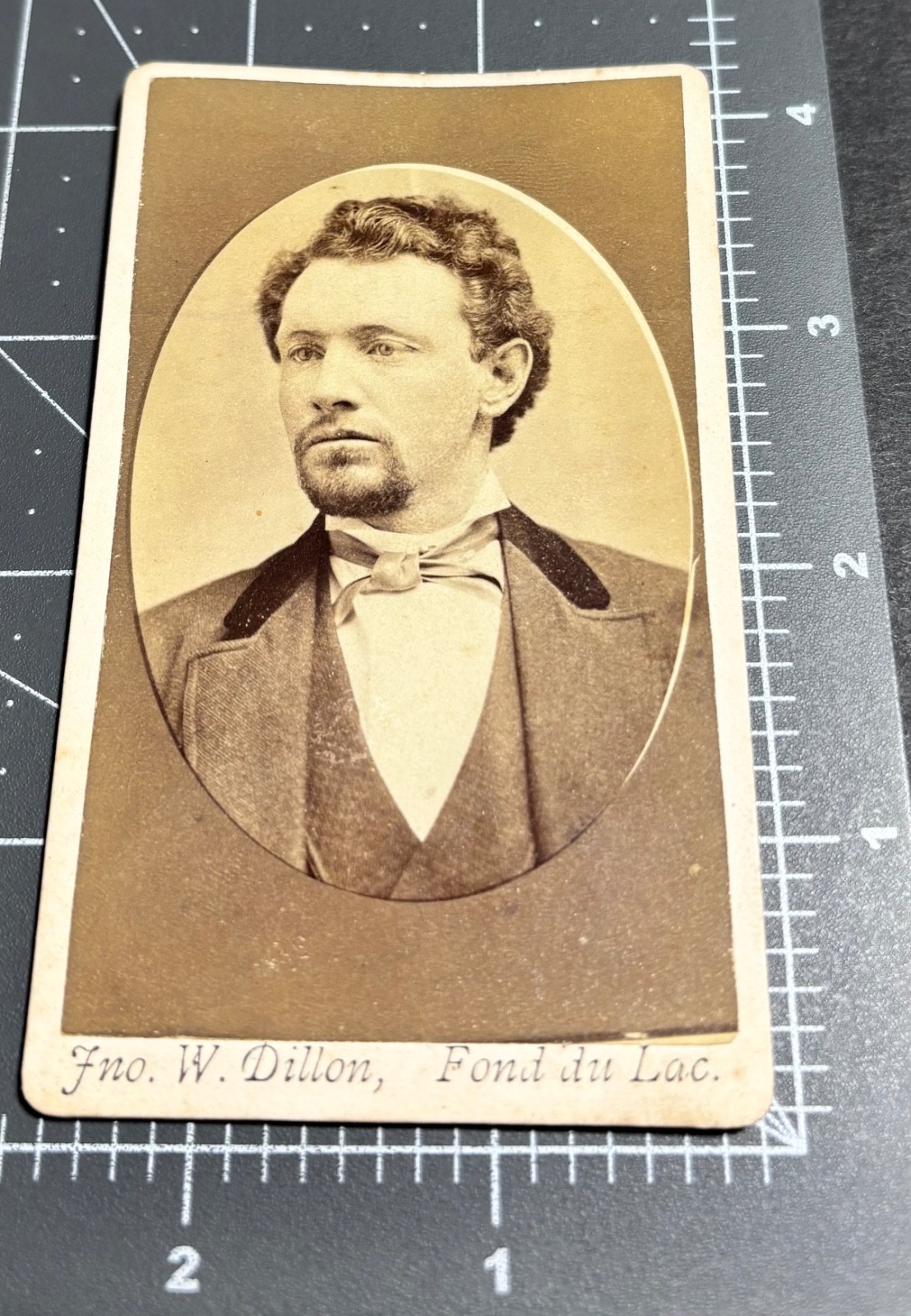 1880s Handsome Man Dillon Photographer Studio Fond du Lac WI Gay Int CDV PHOTO