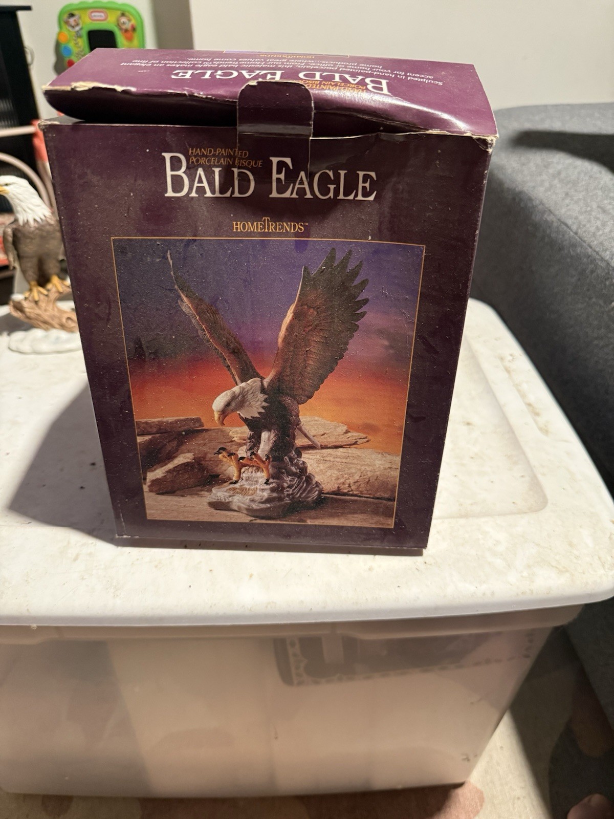 HomeTrends Hand-Painted Porcelain Bisque Bald Eagle Collectible Figurine