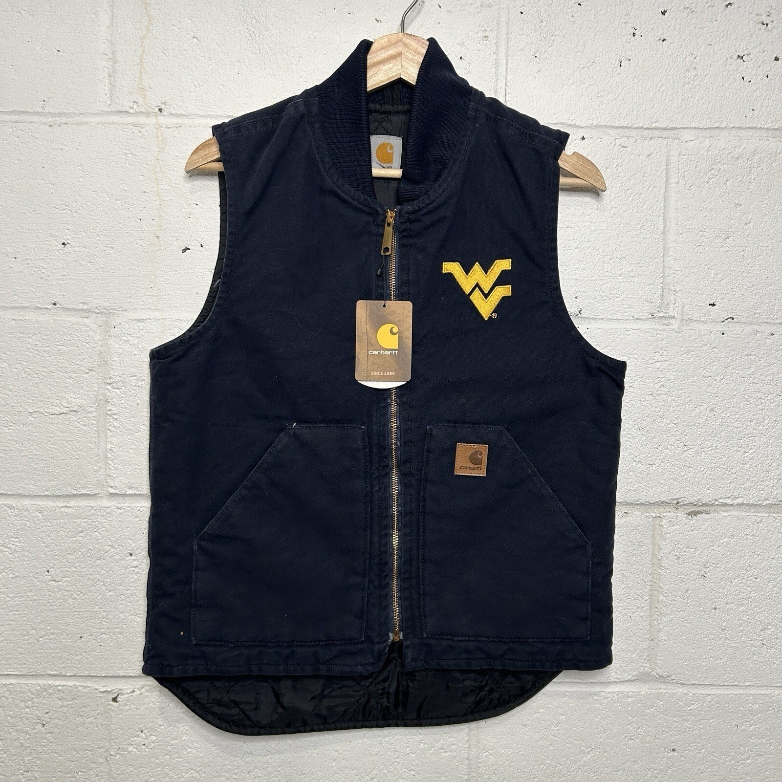 Y2K Carhartt Quilted Artic Vest “WVU/West Virginia Mountaineers” Men's Small New