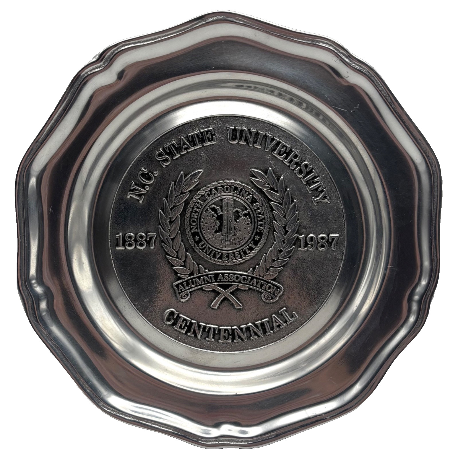 Wilton RWP NC State University Centennial Display Plate w/ Scalloped Edge, VTG