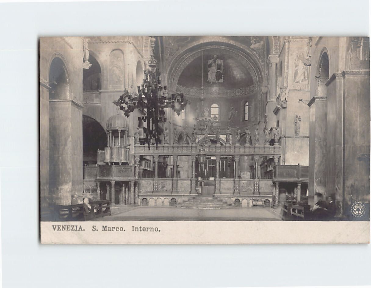 Postcard Interior of San Marco Venice Italy