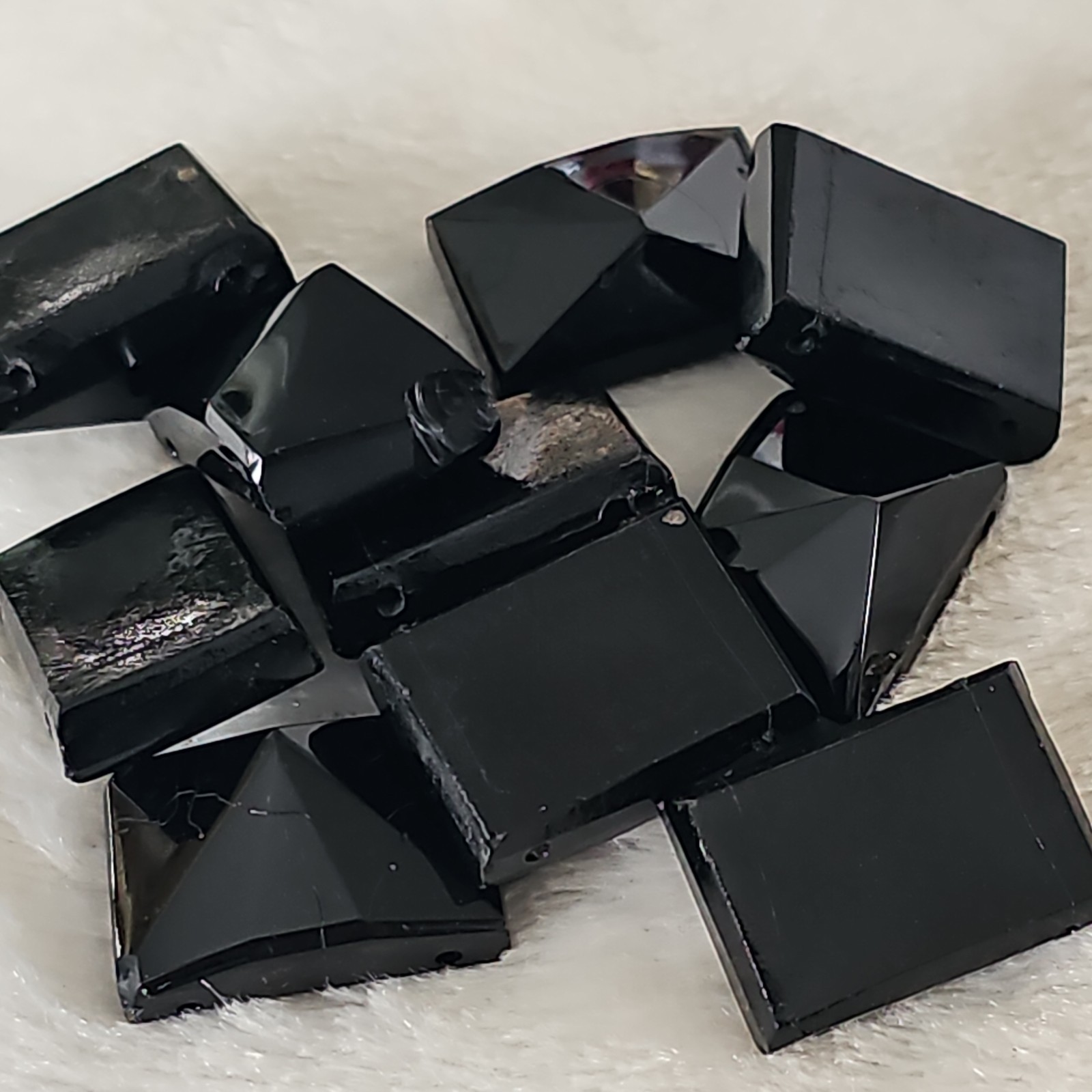 Vintage Black Onyx Faceted Rectangle 1\