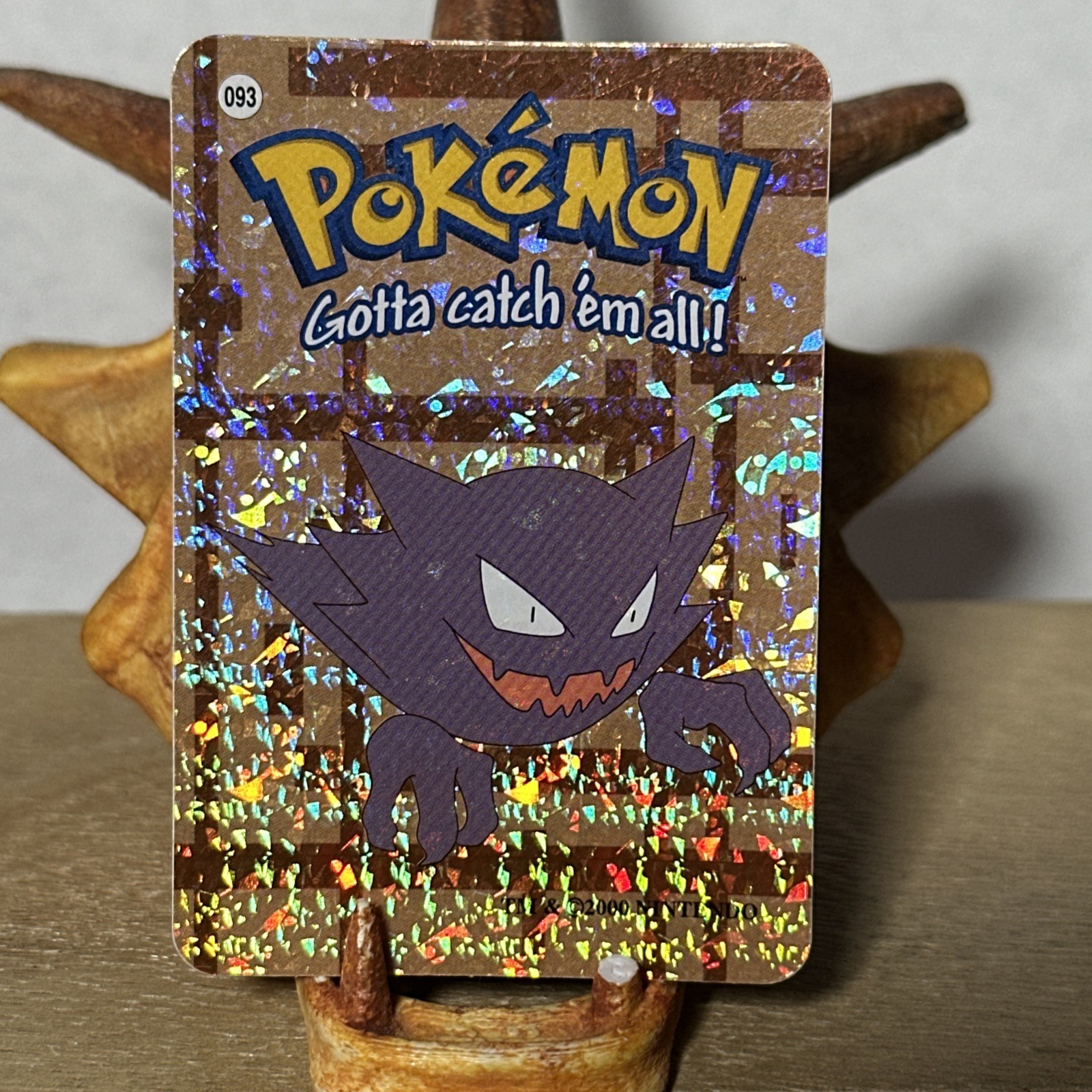 Topps Pokemon TV Animation Edition Haunter #093 Holo Sticker RARE LP LOOK