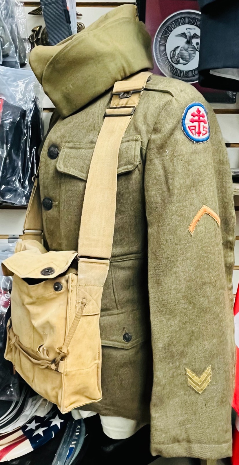 World War I US Army uniform, 80th Infantry Division, Blue Ridge, TUNC, W/ Bag