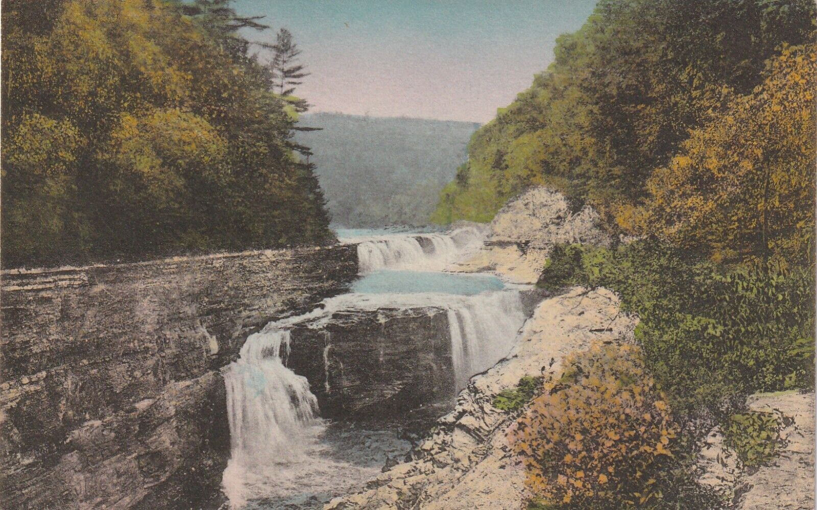 New York NY  Beauty of Lower Falls, Letchworth State Park Vintage Postcards
