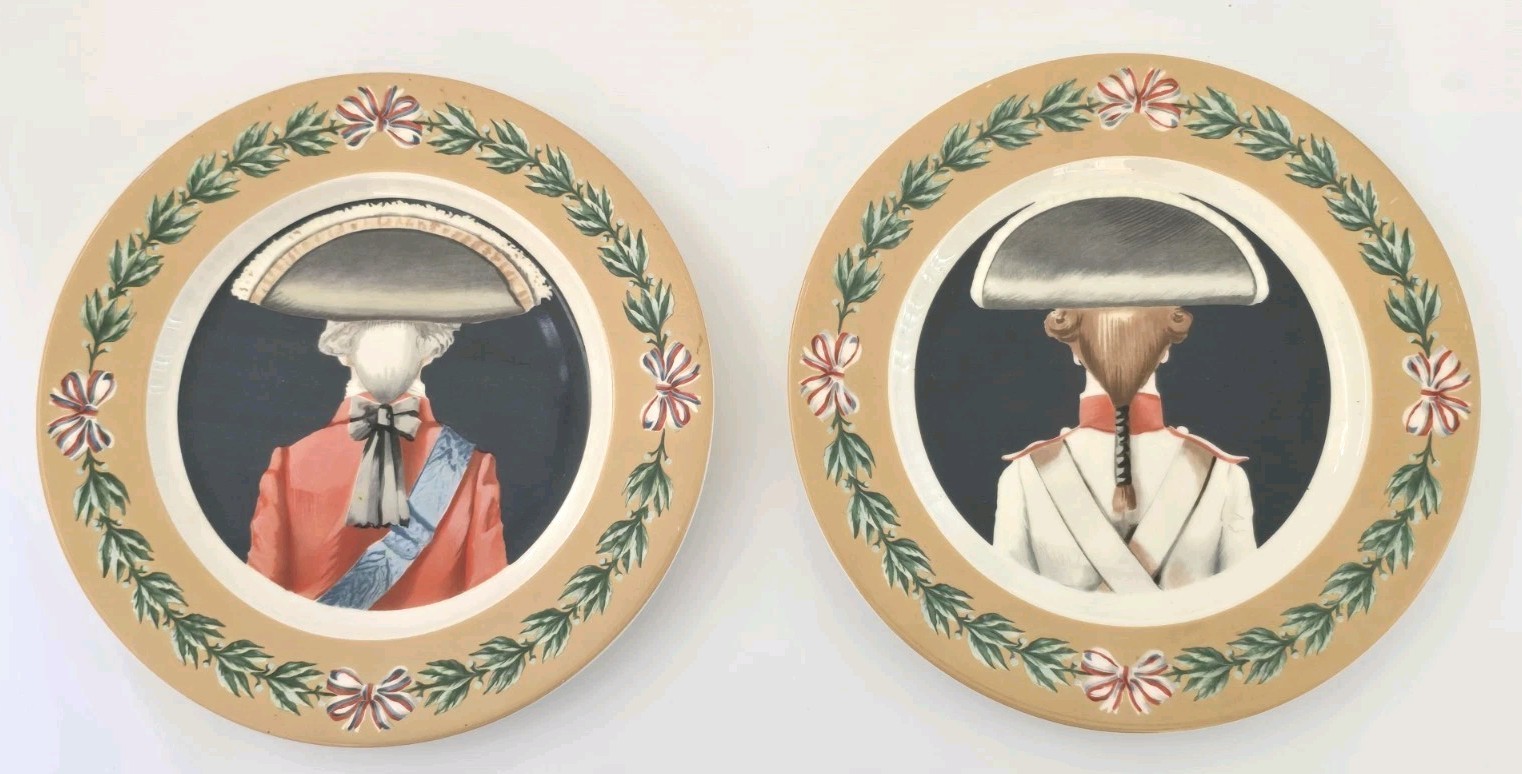 2 Rare Gien France Plates French Revolution Bicentennial. Whimsical and Amazing 2 Rare Gien France Plates French Revolution Bicentennial. Whimsical and Amazing