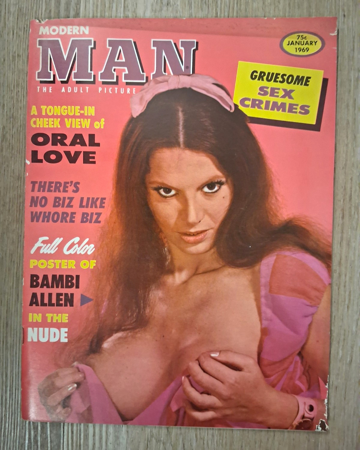Modern Man Magazine January 1969 Bambi Allen Poster Intact 