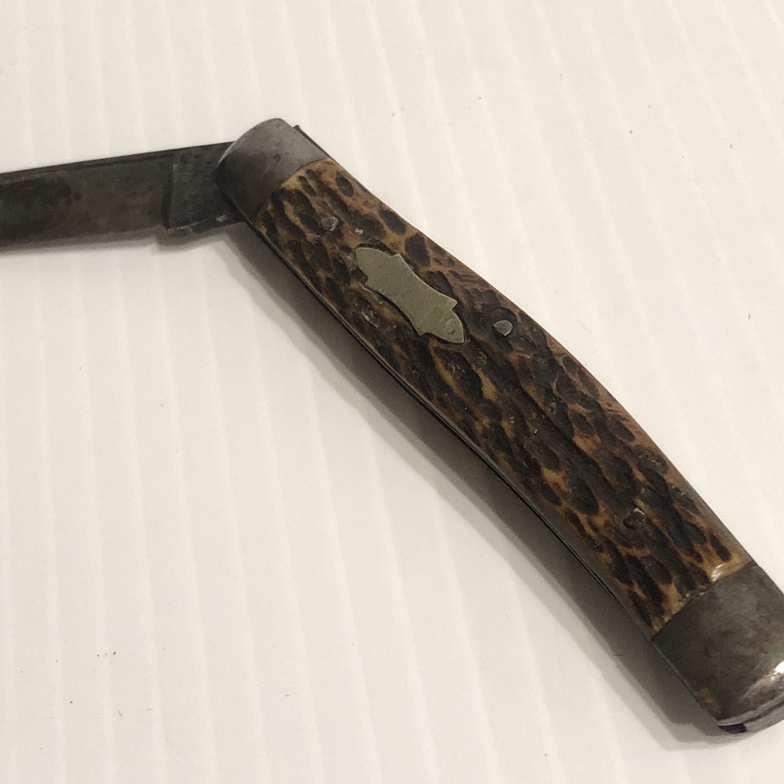 Vintage Swanworks Solinger Germany Pocket Knife 1 Blade Brown Wood Tone