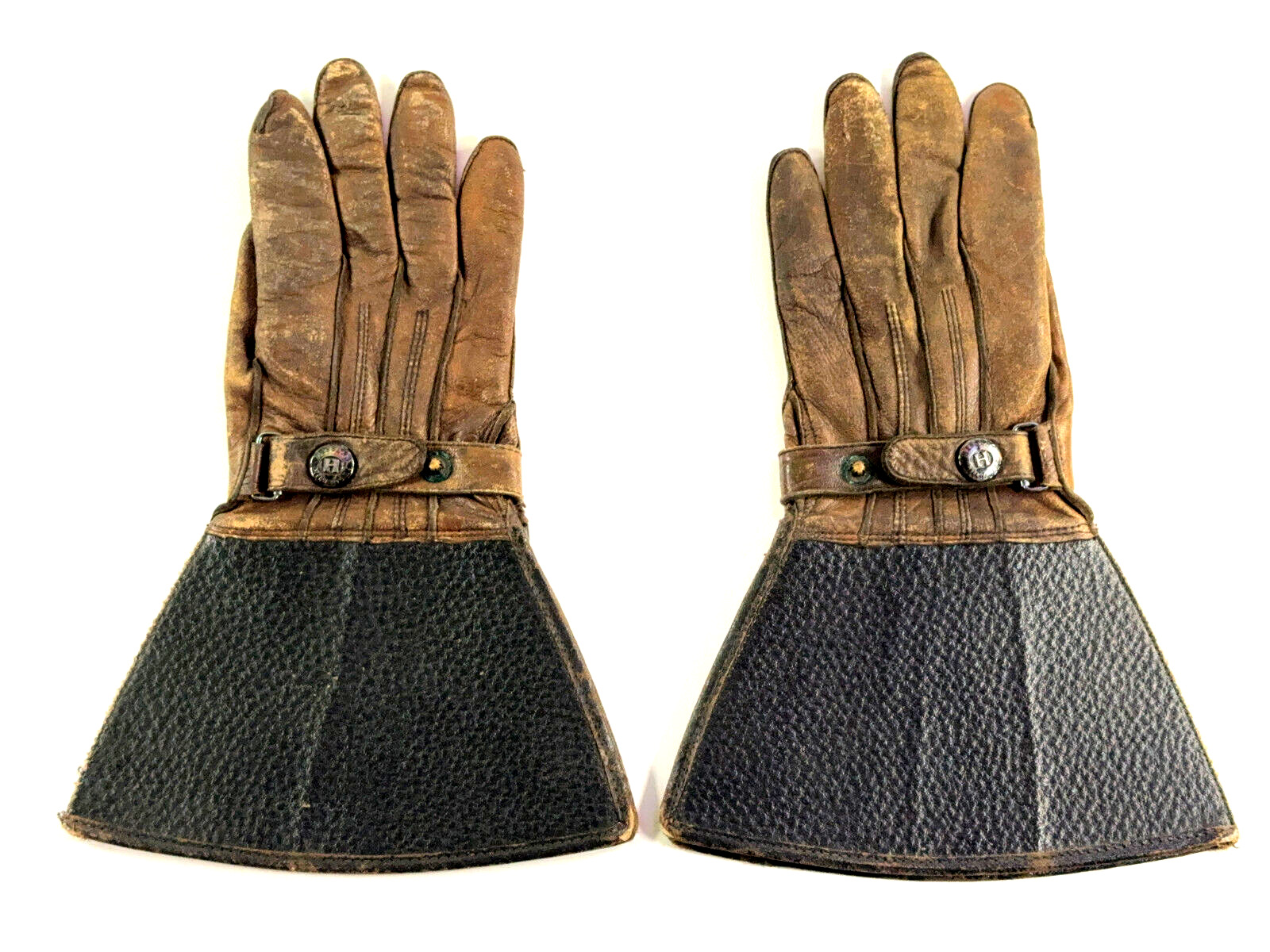 Antique Hansen Leather Motorcycle Driving Racing Gloves SMALL