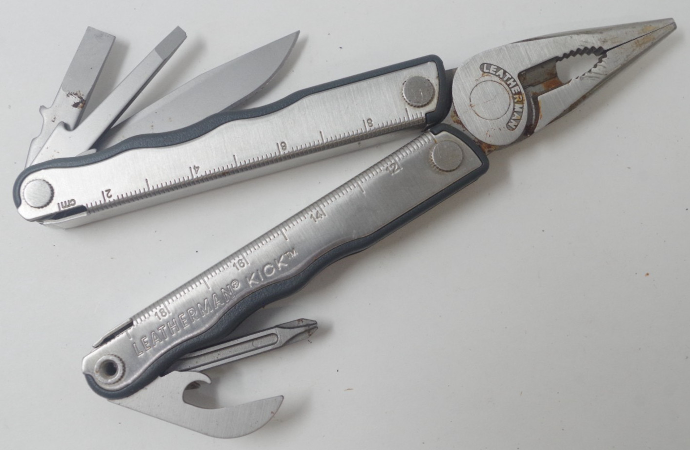 Silver Leatherman Kick Multi-Tool Pliers Pocket Knife - TSA Auction