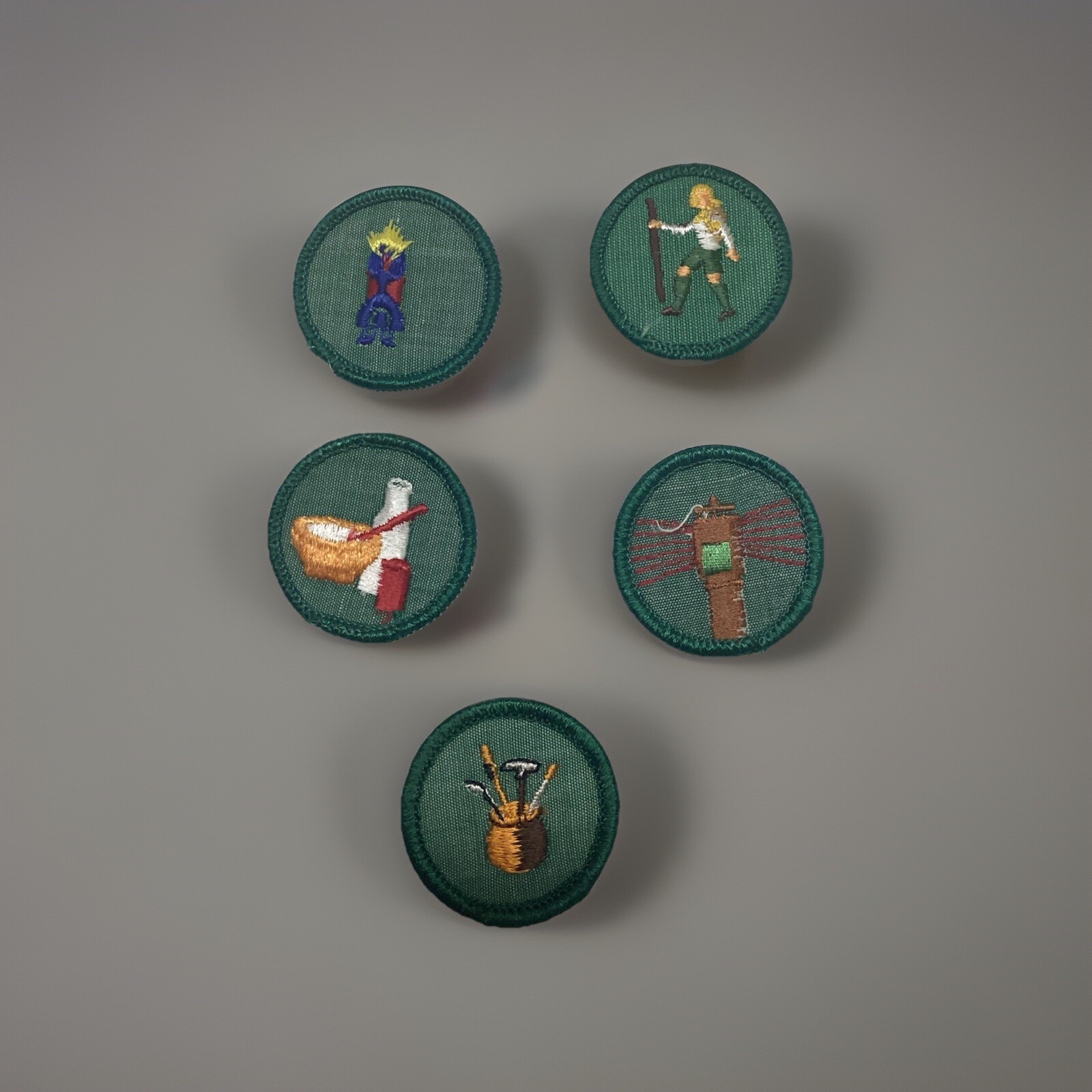 Vintage Girls Scout Merit Badges Set Of 5