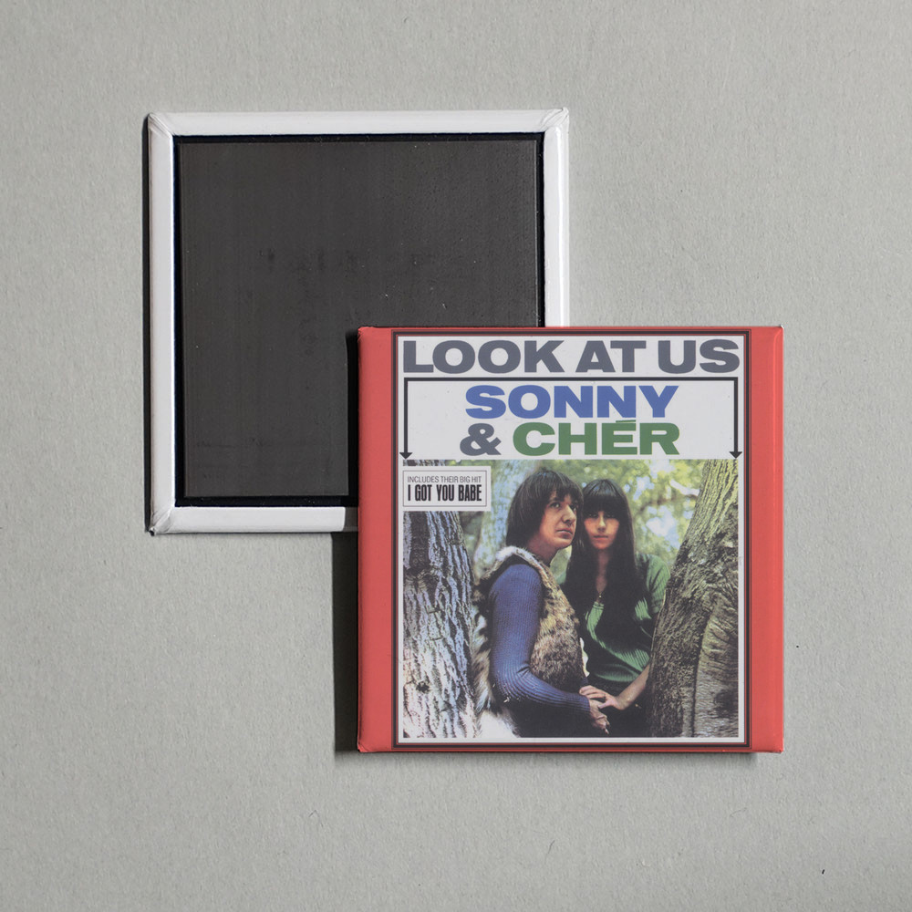 Sonny & Cher - Look At Us Album Cover Locker Fridge Magnet