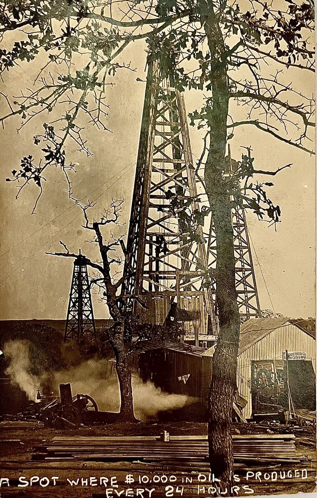 OIL WELL Oklahoma Antique POSTCARD 1916 Drumright RPPC Real Photo Very Good Cond