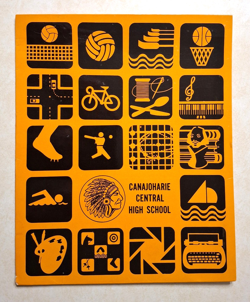 Vintage Canajoharie NY Central High School Folder 1970s Redskins 1974 1975