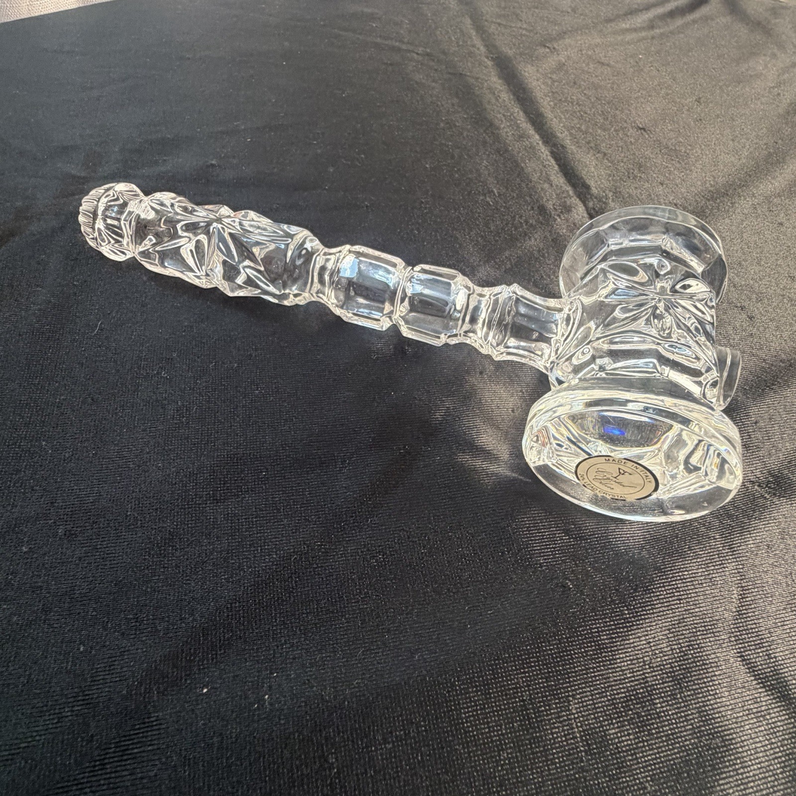 Vintage Crystal Clear Industries 24% Lead Crystal Gavel Italy 8.5\