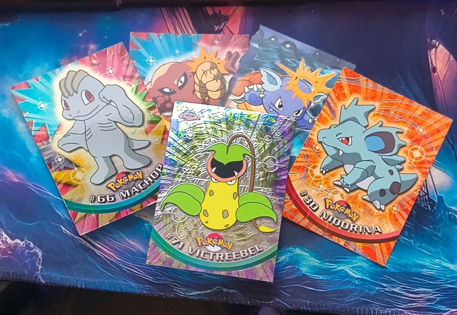 Topps & Chrome Pokemon  Card Lot of 5 Machop Victreebel Nidorina Wartortle ++