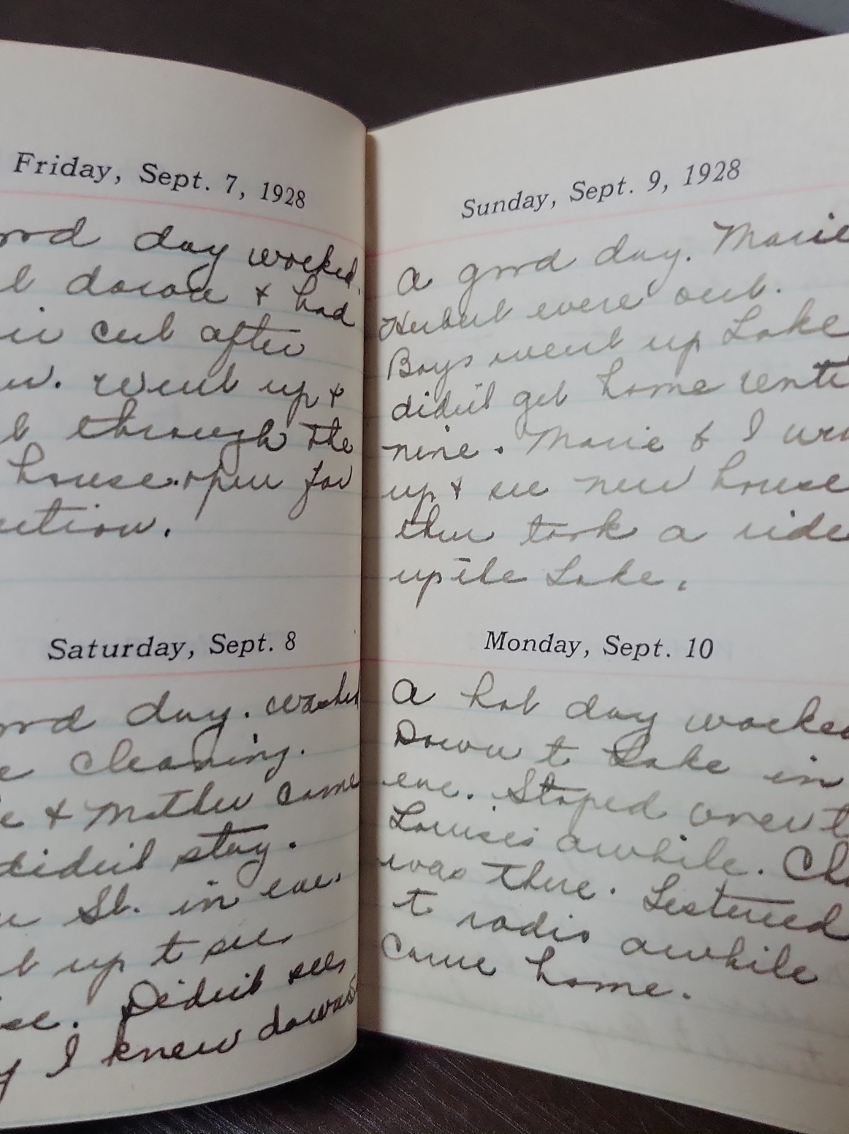 2 1928/29 Young Woman Motorcycle Rides Diary Handwritten New York Antique