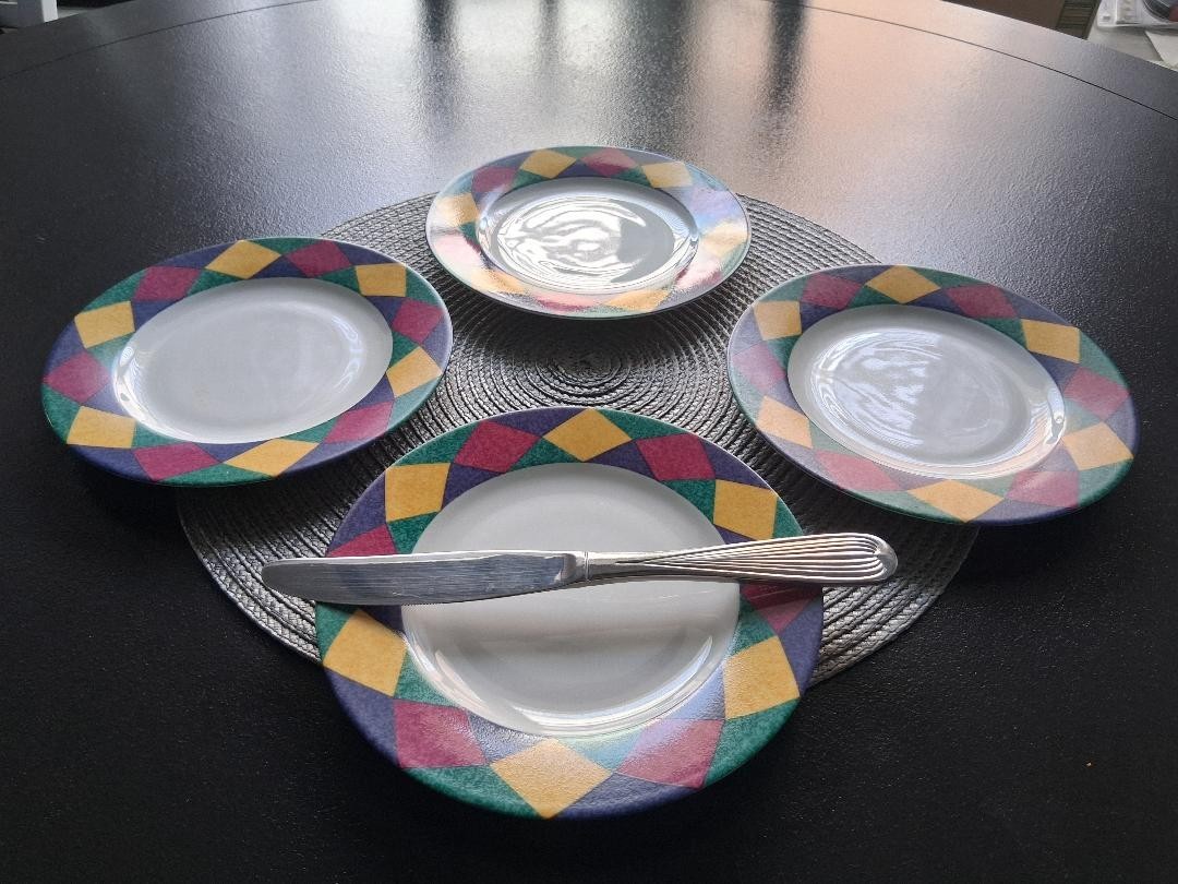 4 PC SET - Vintage Laurie Japy - 7 1/4 inch - PORCELAIN Bread/Butter Plates