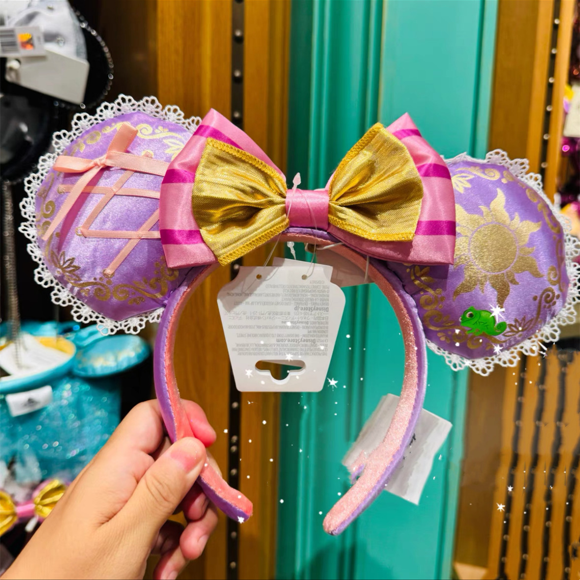 Disney authentic 2024 rapunzel Minnie Mouse ear headband shanghai disneyland