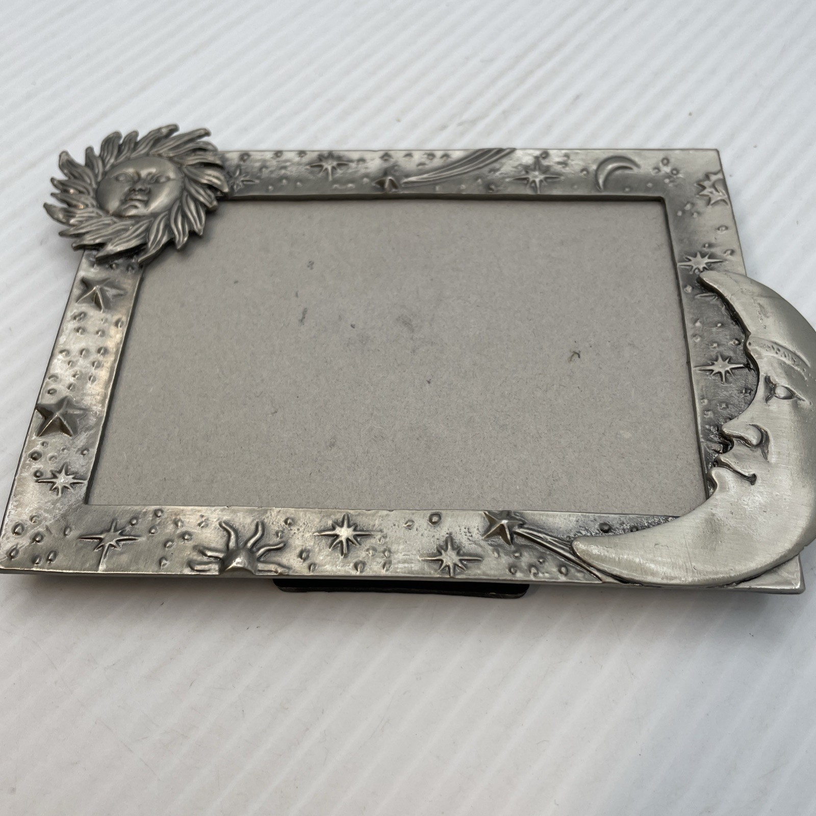 Vintage Rare 90’s Celestial Sun Moon Metal Picture Frame Pewter? Whimsigoth