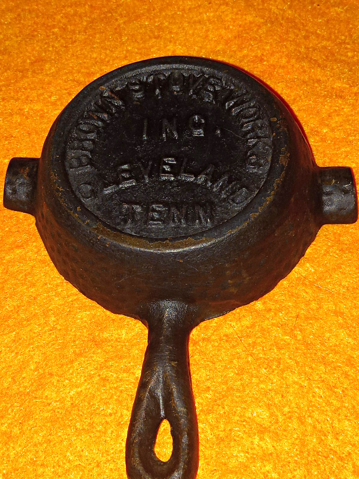Cast Iron Skillet Ashtray with Advertising Text, Mini Pan with Pour Spouts  Ten