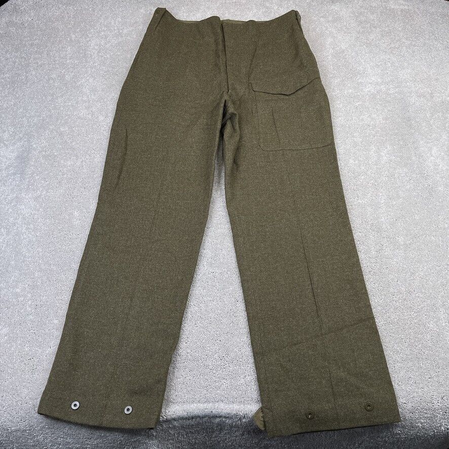 VINTAGE Canadian Army Pants Mens 40x34 Green Battledress Trousers Serge 1955