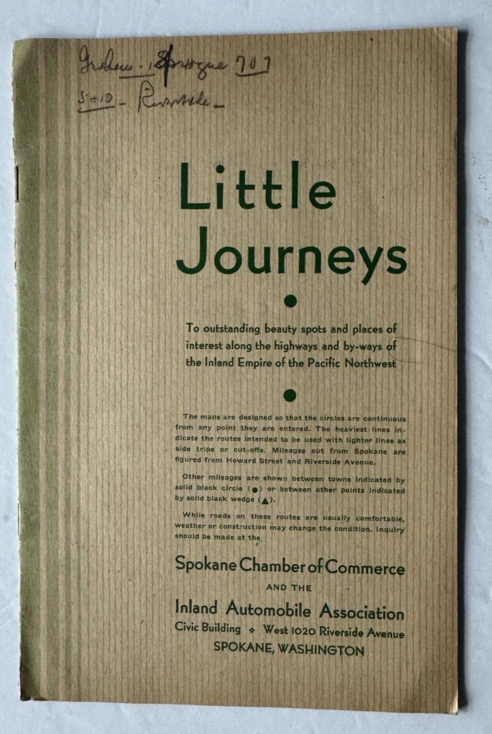 c1940s Spokane WA Travel Booklet Brochure Little Journeys maps Pacific Northwest c1940s Spokane WA Travel Booklet Brochure Little Journeys maps Pacific Northwest