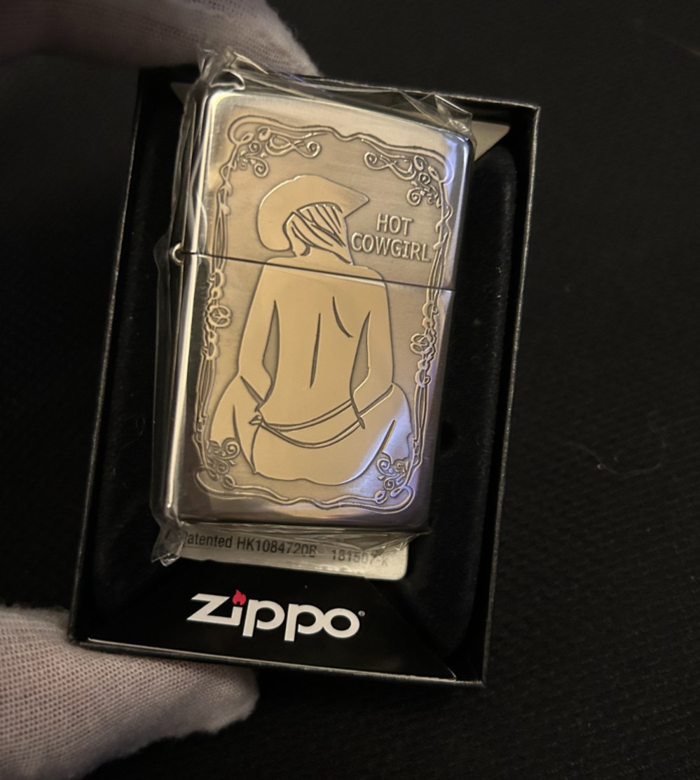 Zippo Hot Cowgirl Silver Lighter Sexy Western Windproof Refillable 