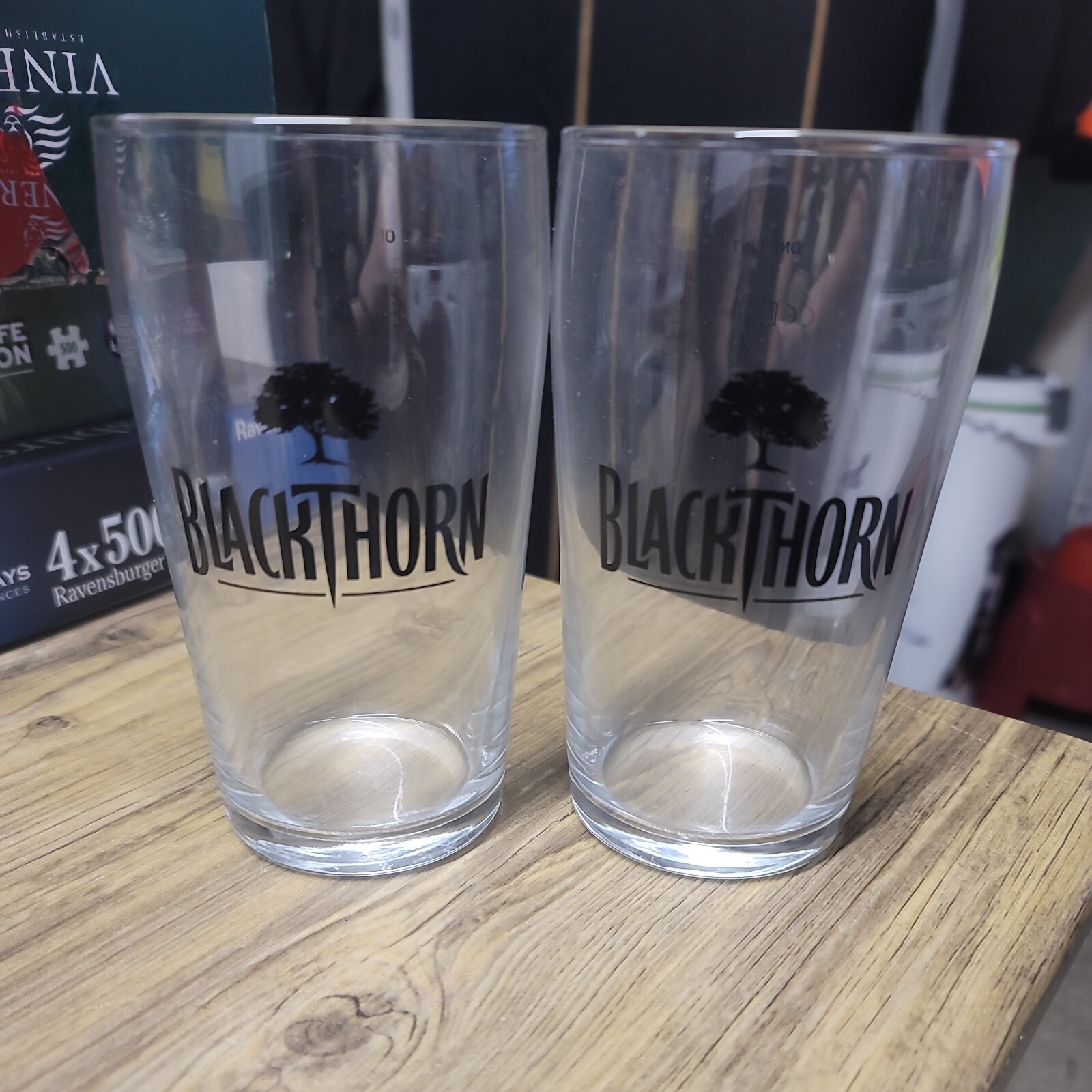 2 X NEW BLACKTHORN CIDER PINT GLASSES WITH LOGO PUB BAR MANCAVE