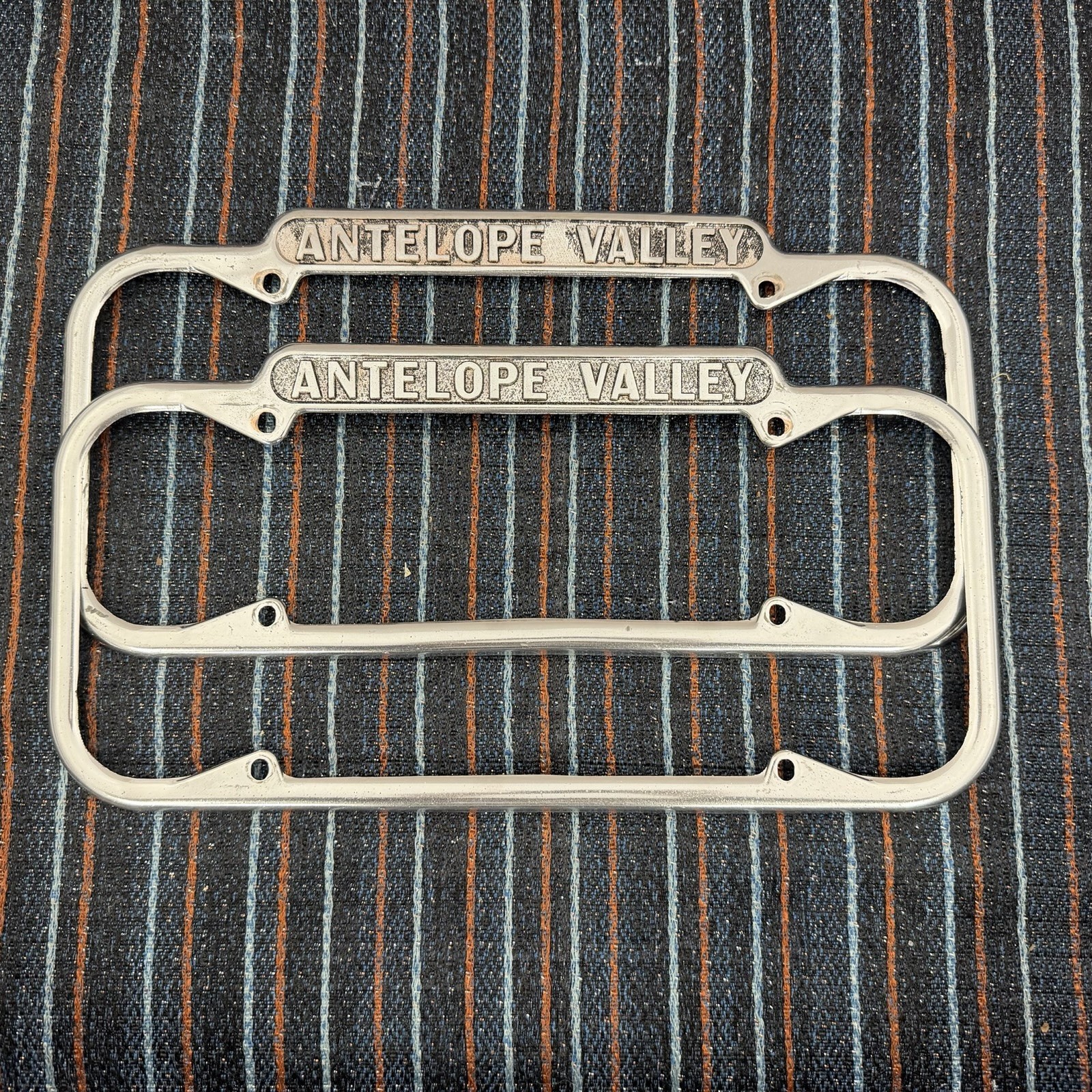 Vintage Antelope Valley California License Plate Frames Pair 1939-1955