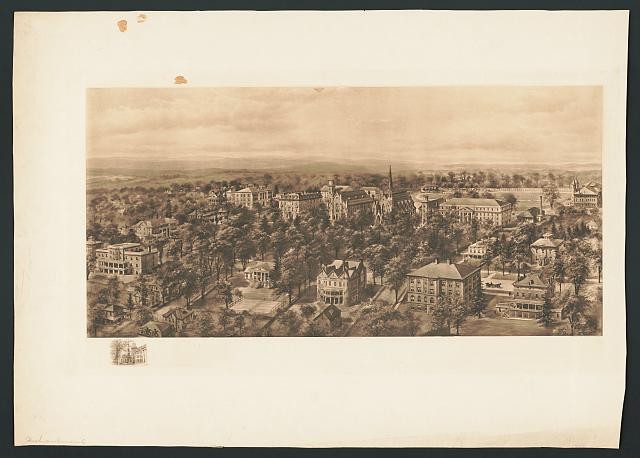 Photo:Middletown Connecticut Wesleyan University 1908 campus panorama