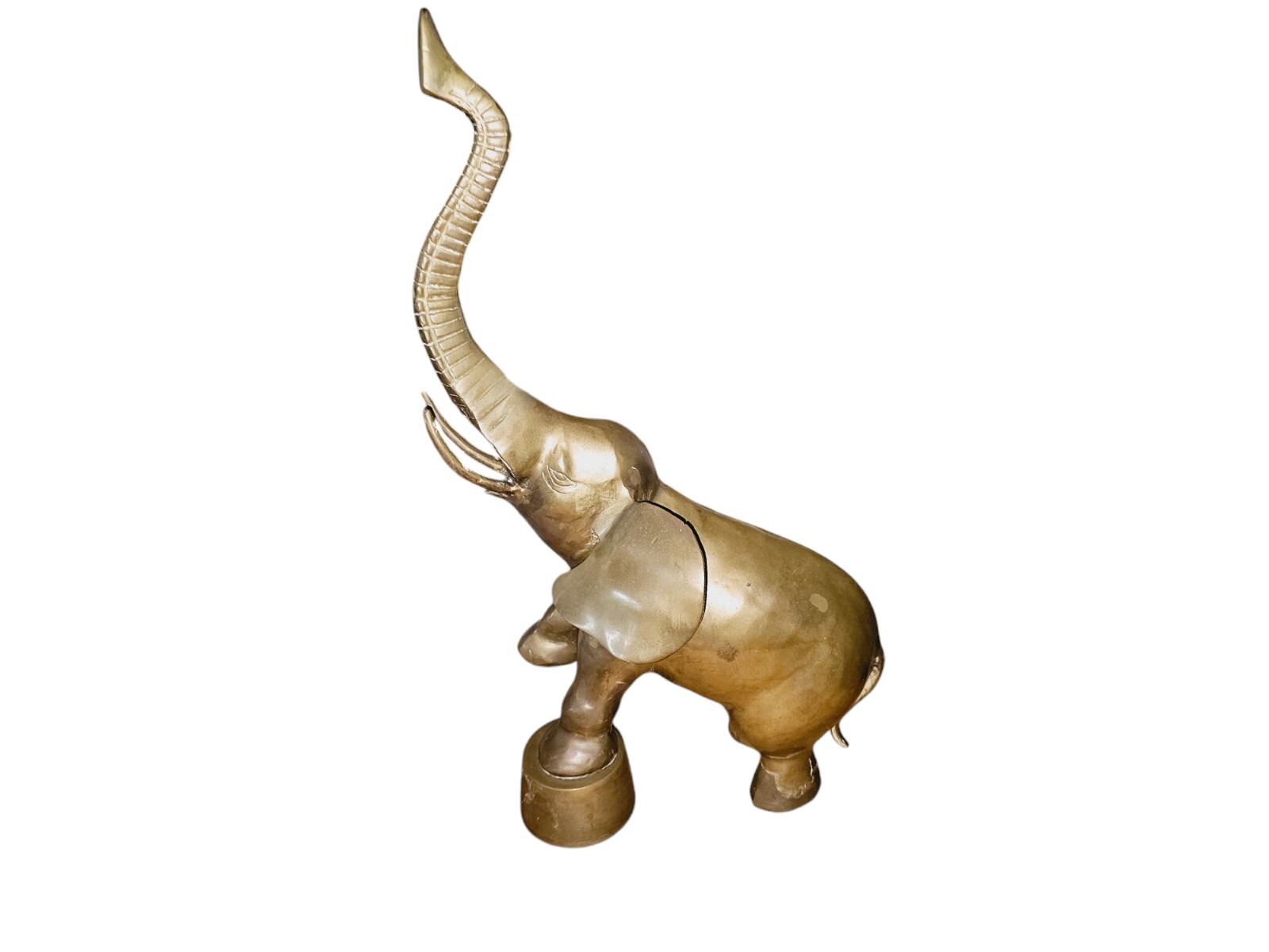 Vintage Huge Brass Circus Elephant, Trunk Lifted Up Elephant, Made in Korea, 18 Vintage Huge Brass Circus Elephant, Trunk Lifted Up Elephant, Made in Korea, 18