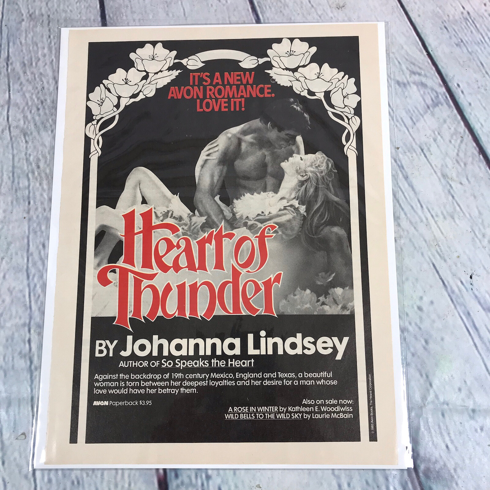 1983 Avon Book Heart of Thunder Vintage Print Ad/Poster Promo Art Magazine Page