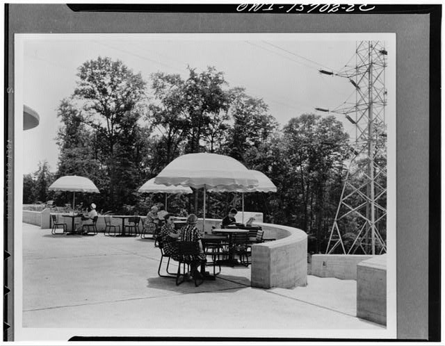 Norris Visitors Building Terrace Tennessee 1930s Refreshments Under Umbrellas