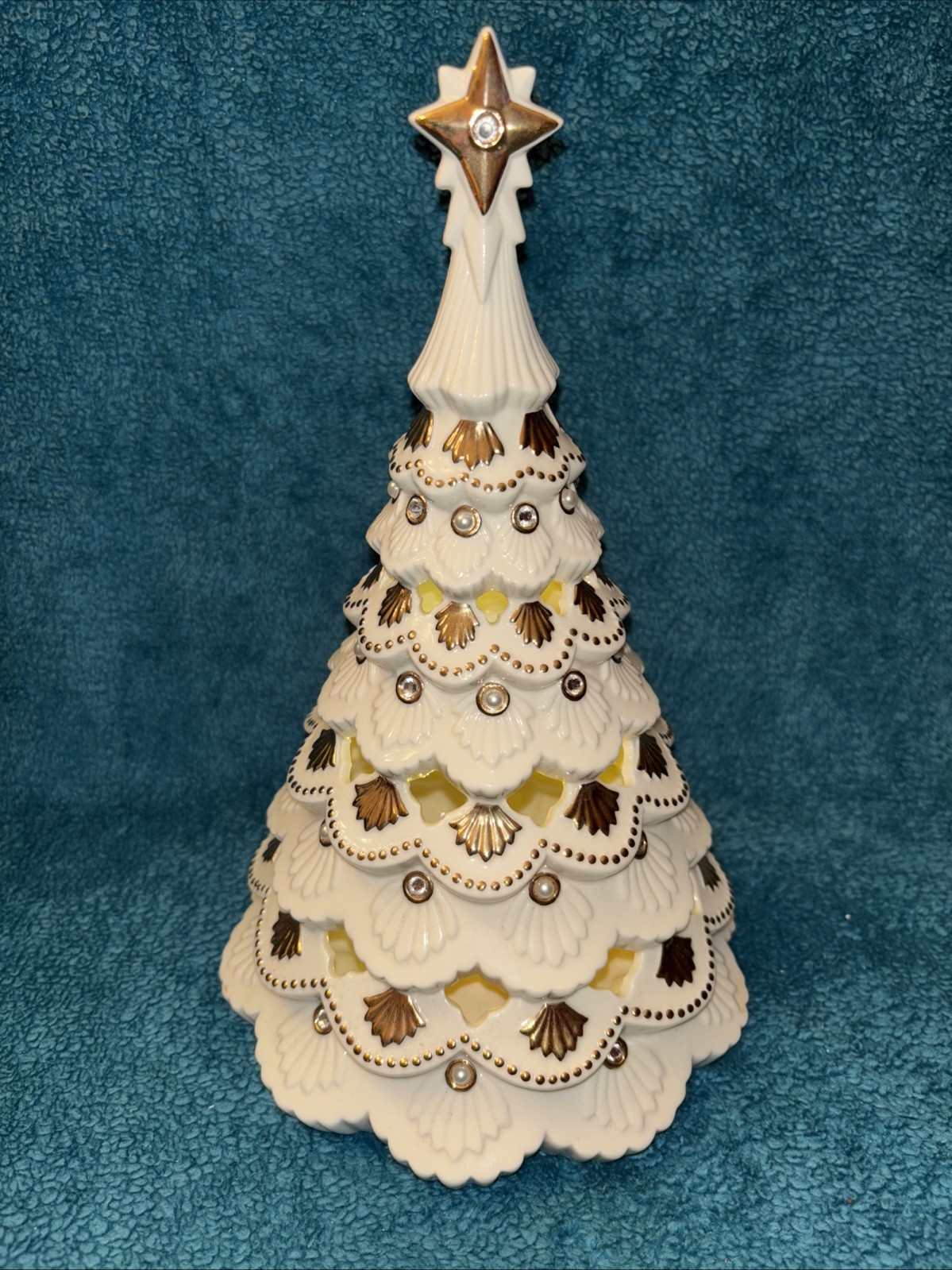 Rare Sample Pre Production Lenox Florentine Pearl Tree Lit Figurine Christmas Rare Sample Pre Production Lenox Florentine Pearl Tree Lit Figurine Christmas