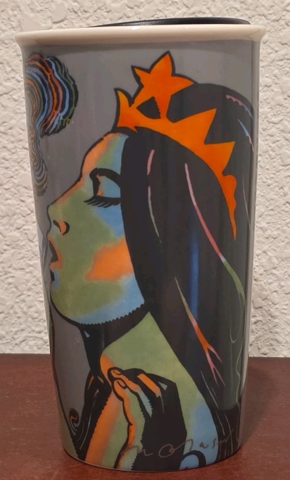 Starbucks 2016 Ceramic Tumbler Travel Mug Siren Mermaid 12oz 25th Anniversary