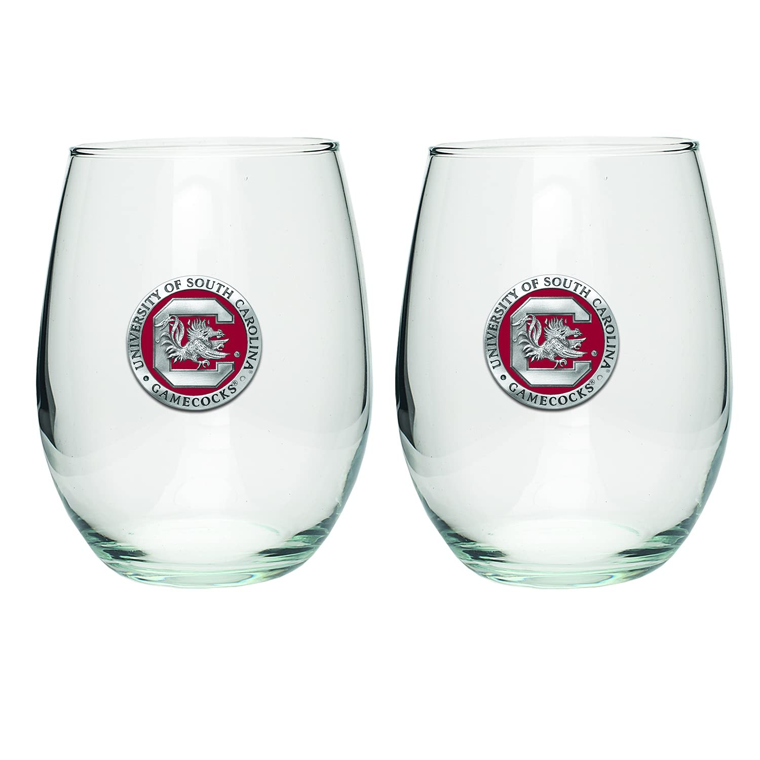 Heritage Pewter South Carolina Gamecocks Stemless Glass Goblets Set of 2 15 OZ Heritage Pewter South Carolina Gamecocks Stemless Glass Goblets Set of 2 15 OZ