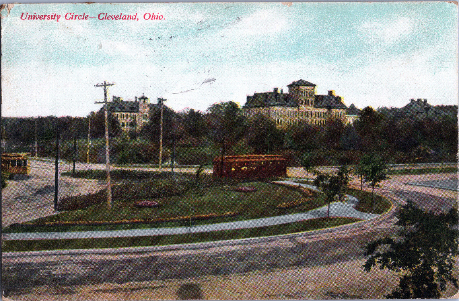 Vintage Cleveland Ohio Postcard OH University Circle 1910