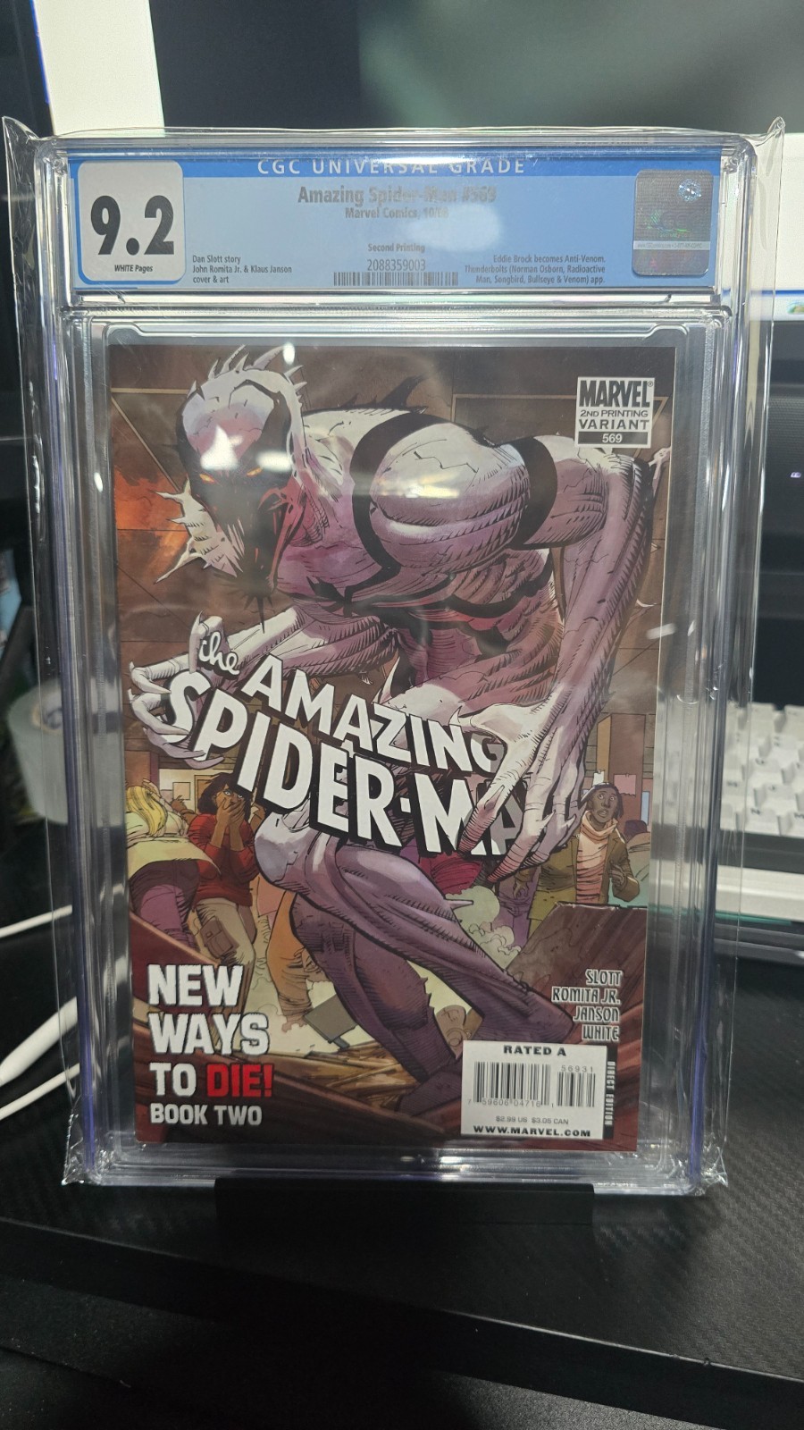 2008 Amazing Spider-Man 569 John Romita Jr. Variant 2nd Print CGC 9.2 Anti-Venom