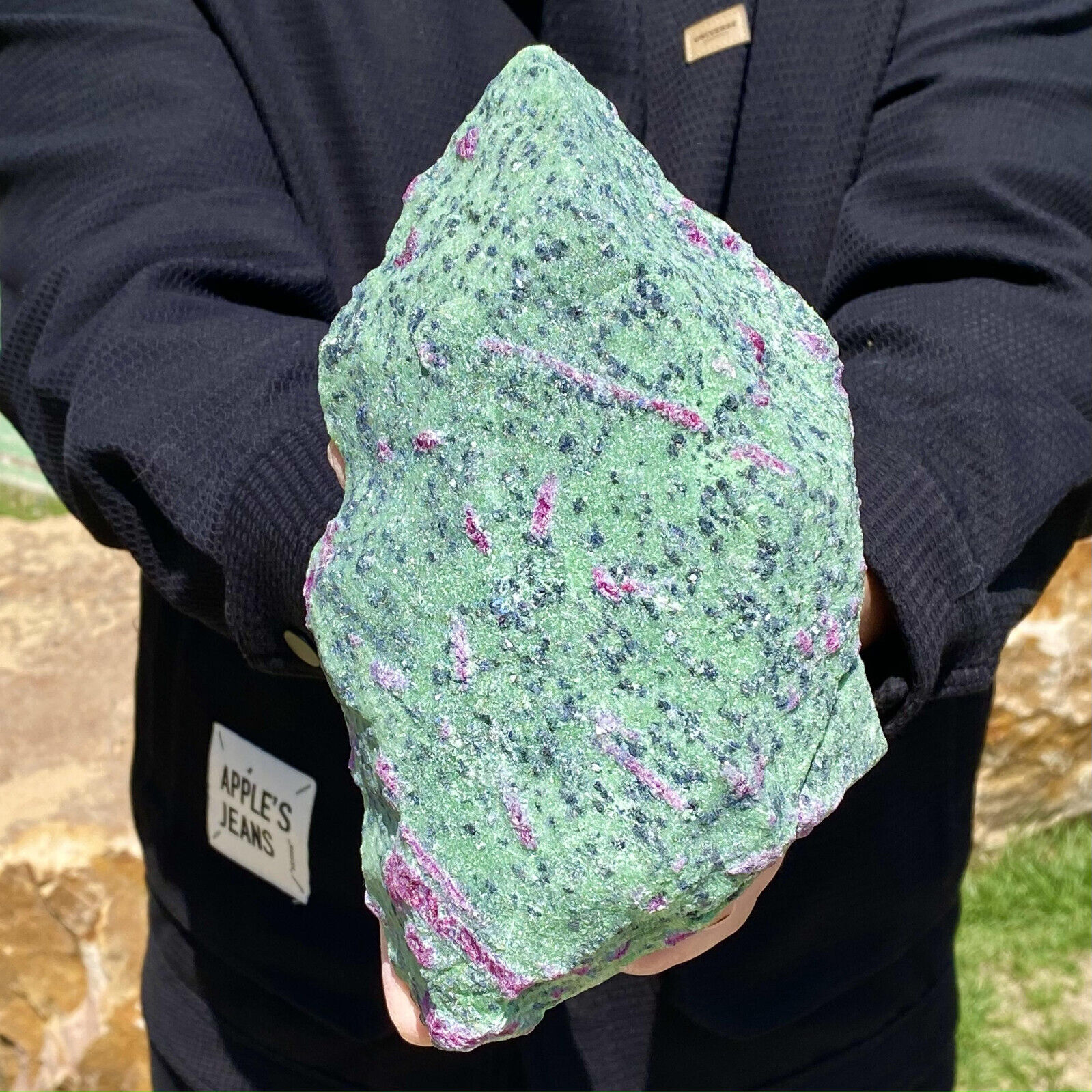 5.07LB Natural green Ruby zoisite anylite crystal Healing -