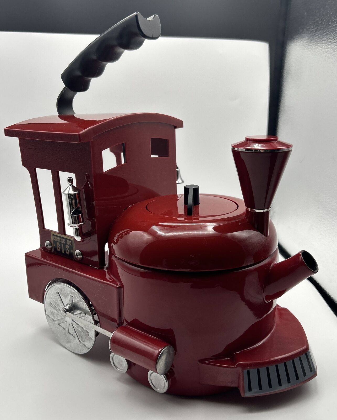 Vintage MKI Kamenstein Tea Kettle Pot World of Motion Steam Engine Train 613 Red