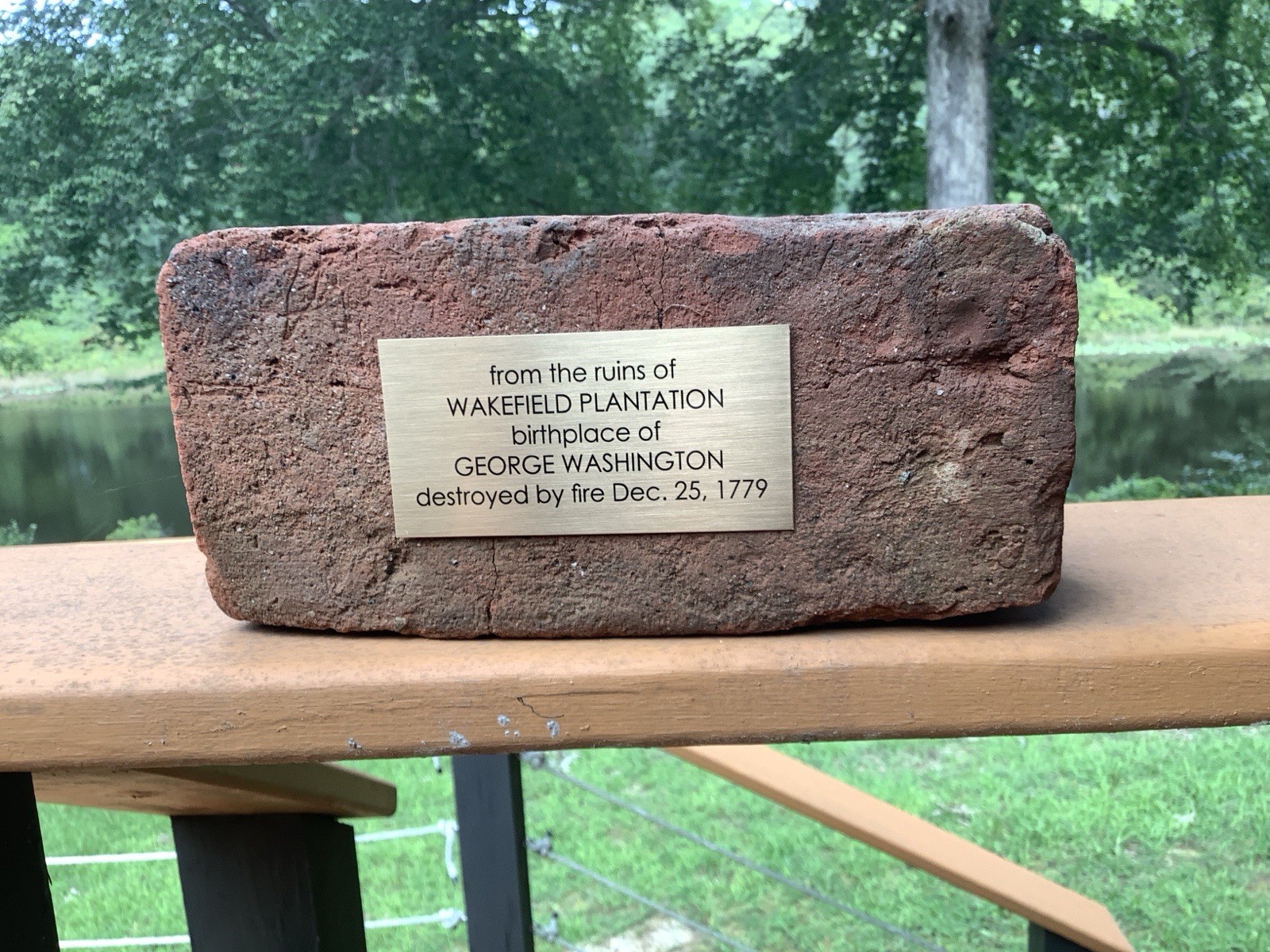 George Washington Relic Brick from Wakefield, Birthplace Of Our 1st President 